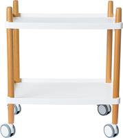 Paperflow Trolley met 2 legplanken, uit hout, wit