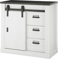 Premium collection by Home affaire Kommode »SHERWOOD«, in modernem Holz Dekor, mit Scheunentorbeschlag und Apothekergriffen aus Metall, Breite 92 cm