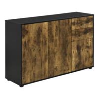 En.casa Sideboard Paarl Kommode 74x117x36cm mit 2 Schubladen und 3 Schranktüren in verschiedenen Farben schwarz/braun