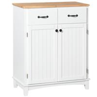 HOMCOM Sideboard mit 2 Schubladen weiß