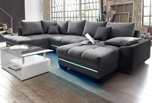Nova Via Wohnlandschaft »Nikita«, wahlweise mit Kaltschaum (140kg Belastung/Sitz) und Bluetooth-Soundsystem, sowie RGB-LED-Beleuchtung