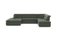 DOMO collection Wohnlandschaft »Moric«, im XXL-Format, wahlweise mit Bettfunktion und Armlehnenverstellung, inklusive loser Zierkissen, frei im Raum stellbar