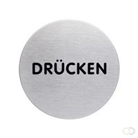 Durable Türschild Picto rund 'Push' 65mm metallic silber