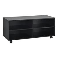 En.casa Lowboard mit Rollen Gränne mobiles Regal TV-Schrank mit 4 Ablagen 90x35x41cm n verschiedenen Farben schwarz