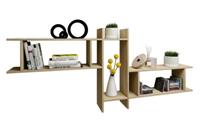 VCM Wandregal Regal Hängeregal Wandboard Regal Hängeboard Bücherregal Holz Sirola Maxi braun