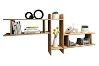 VCM Wandregal Regal Hängeregal Wandboard Regal Hängeboard Bücherregal Holz Sirola Maxi braun