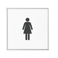 MADRID Silver Line™ deurbord, pictogram h x b = 120 x 120 mm, wc dames