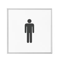 MADRID Silver Line™ deurbord, pictogram h x b = 120 x 120 mm, wc heren