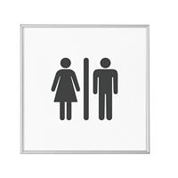 MADRID Silver Line™ deurbord, pictogram h x b = 120 x 120 mm, wc algemeen