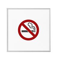 MADRID Silver Line™ deurbord, pictogram h x b = 120 x 120 mm, roken verboden