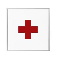 MADRID Silver Line™ deurbord, pictogram h x b = 120 x 120 mm, eerste hulp