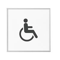 MADRID Silver Line™ deurbord, pictogram h x b = 120 x 120 mm, wc voor rolstoelgebruikers