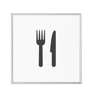 MADRID Silver Line™ deurbord, pictogram h x b = 120 x 120 mm, restaurant