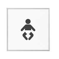 MADRID Silver Line™ deurbord, pictogram h x b = 120 x 120 mm, babyruimte