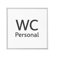 MADRID Silver Line™ deurbord, pictogram h x b = 120 x 120 mm, wc personeel