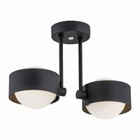 Euluna Plafondlamp Mado van staal, zwart, 2-lamps