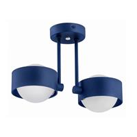 Euluna Plafondlamp Mado van staal, blauw, 2-lamps