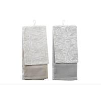 DKD Home Decor Tücher-Set  Grau Beige Baumwolle (2 pcs)