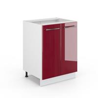 Yomonda Unterschrank 60 cm Bordeaux Hochglanz Küchenschrank Hängeschrank Küchenzeile Fame-Line bordeaux