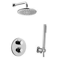 Paffoni Light doucheset rond met 23cm ronde hoofddouche inclusief handdouche en slang chroom KITLIQ018CR93VAL