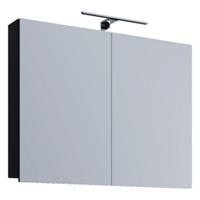 VCM Spiegelschrank Badspiegel Spiegel Badezimmer Hängespiegel Badinos 60 cm schwarz
