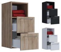 VCM Midischrank Badmöbel Badschrank Badezimmerschrank Badinos Schublade schwarz