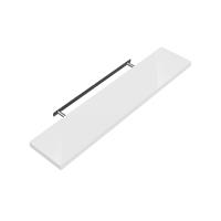 casaria Wandregal Freischwebend inkl. Halterung mdf 15kg Tragkraft 3,8cm Stärke Wand Flur Board Regal Bücherregal Hängeregal Küchenregal 50cm Hochglanz weiß