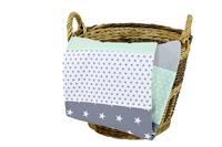 ULLENBOOM Â Babydecke 70x100 cm - Patchwork, Mint Grau - Zertifizierte Materialien - Kinderwagendecke, Kuscheldecke, Puckdecke