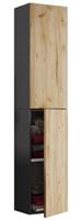 VCM Hochschrank Badezimmerschrank Badmöbel Badschrank Lendas Drehtüren anthrazit/creme