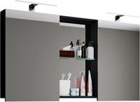 VCM Spiegelschrank Budasi 112 cm Badspiegel Spiegel Badezimmer Hängespiegel schwarz
