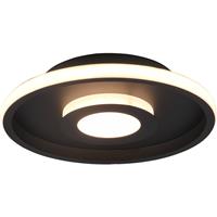 BES LED LED Plafondlamp - Badkamerlamp - Trion Asmaya - Opbouw Rond 28W - Spatwaterdicht IP44 - Dimbaar - Warm Wit 3000K - Mat Zwart - Aluminium