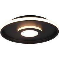 BES LED LED Plafondlamp - Badkamerlamp - Trion Asmaya - Opbouw Rond 35W - Spatwaterdicht IP44 - Dimbaar - Warm Wit 3000K - Mat Zwart - Aluminium