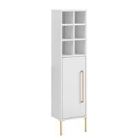 LOMADOX Highboard Bad SARAY-80 in Kreideweiß mit Goldgriff, B/H/T: ca. 30,4/130,6/21,8 cm