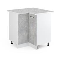 Vicco Eckunterschrank 87 cm mit Arbeitsplatte Beton grau