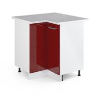 Vicco Eckunterschrank 87 cm mit Arbeitsplatte Bordeaux Hochglanz bordeaux