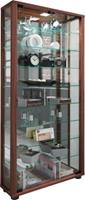 VCM Sammelvitrine Standvitrine Glasvitrine Glasregal Vitrine Glas Schaukasten Lumo Maxi Spiegel braun