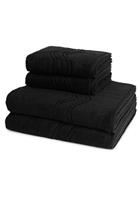 Ross 2 X Handtuch Duschtuch - im Set Cashmere feeling, schwarz, 4er