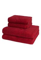 Ross 2 X Handtuch Duschtuch - im Set Cashmere feeling, rot, 4er