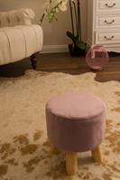 my Flair Hocker met 4 poten in naturel/roze