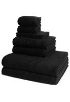 Ross 2 X Wasch- Gäste- Dusch- Handtuch im Set Cashmere feeling, schwarz, 8er