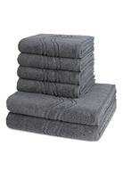 Ross 4 X Handtuch 2 Duschtuch - im Set Cashmere feeling, dunkelgrau, 6er