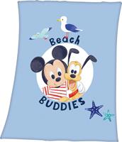 HERDING Microfiber Fleece Deken Disney's Mickey Mouse Beach Buddies 75x100 cm
