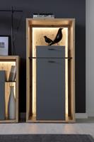 MCA furniture Highboard Lizzano moderne landelijke stijl, woonkamerkast met 3-d achterwand, naar keuze met verlichting