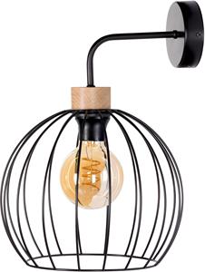 BRITOP LIGHTING Wandlamp COOP Decoratieve lamp van metaal met elementen van eikenhout met FSC-certificaat, bijpassende LM E27 / exclusief, Made in Europe (1 stuk)