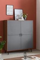 SalesFever Highboard in moderne kleurencombinatie van walnoot en grijs