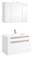 HELD MÖBEL Badkamerserie Siena Breedte 80 cm, wastafelonderkast met mineraalmarmeren wasbak (2 stuks)