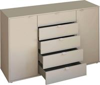 WIEMANN Kast met laden en deuren Nizza voorgemonteerd, met soft-closetechniek en glazen front