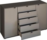WIEMANN Kast met laden en deuren Nizza voorgemonteerd, met soft-closetechniek en glazen front