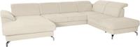 sit&more Zithoek Percy U-vorm 12 cm poothoogte, zitdiepteverstelling, naar keuze in 2 pootkleuren