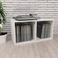 VidaXL Opbergbox Voor Lp's 71x34x36 Cm Spaanplaat Hoogglans Wit